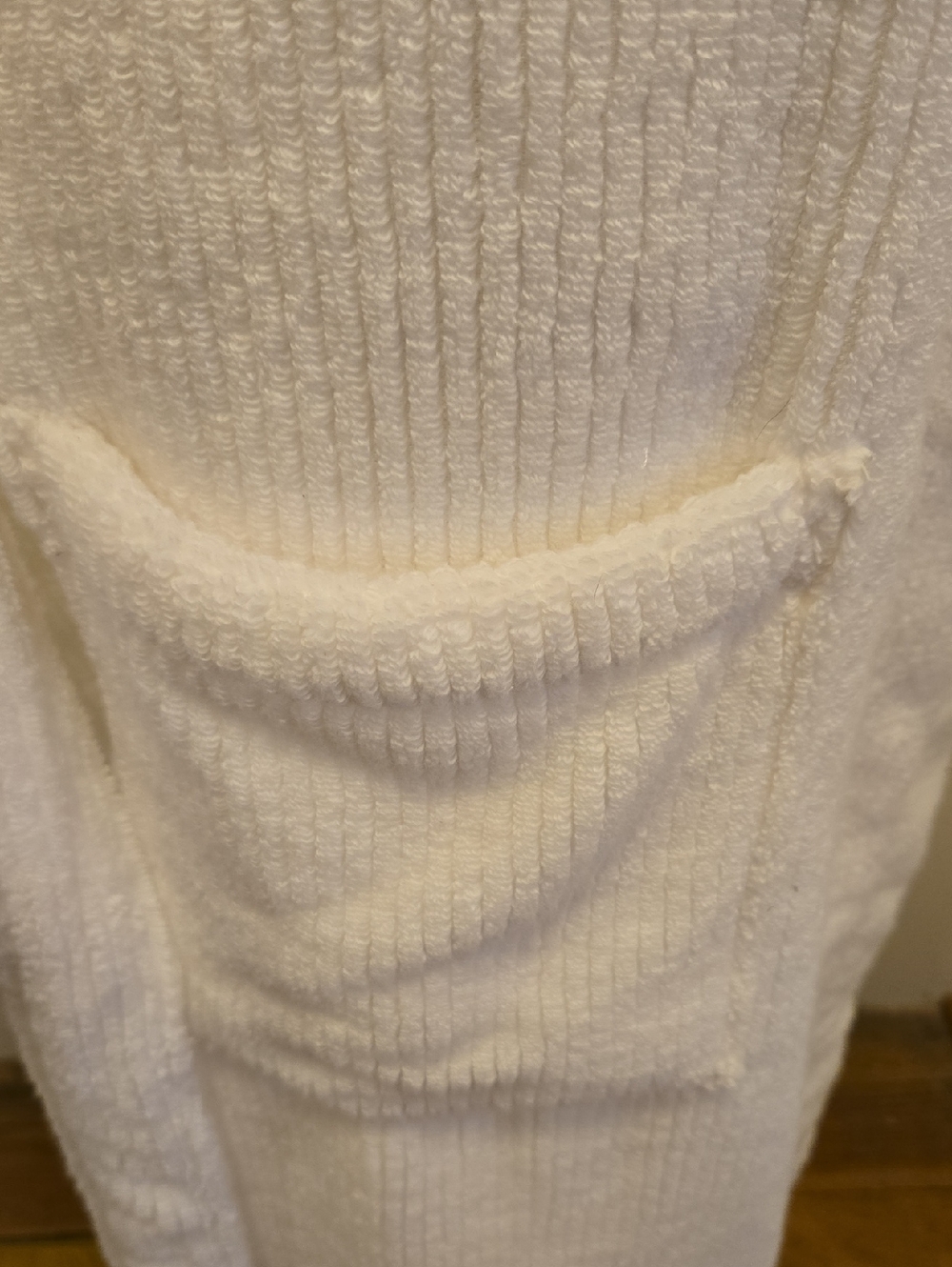 Parachute Soft Terry Rib Robe In White Size Medium - Picture 6 of 8